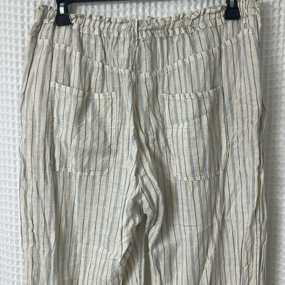 CP SHADES Riley Linen Blue Striped Loose Drawstring Pants Women’s XL - Picture 6 of 11